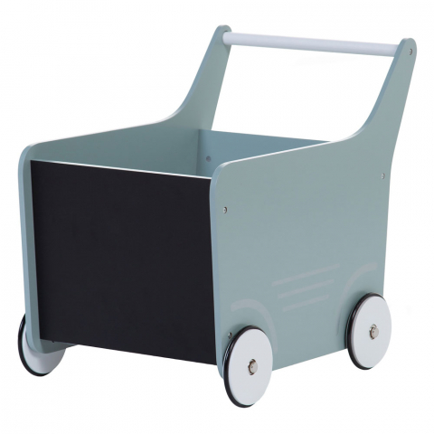 Mobilier si Lenjerie - Carucior cu spatiu depozitare si tabla de scris Childhome, Lemn Menta