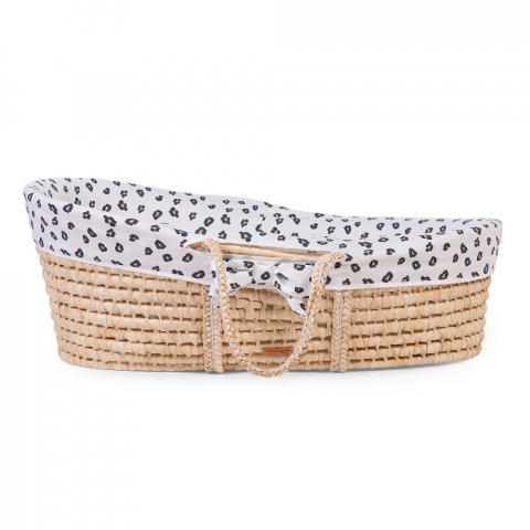 Mobilier si Lenjerie - Cos bebe Childhome Moise din coji de porumb cu saltea, Husa Jerse Leopard
