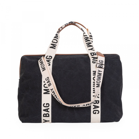 Transport si Relaxare - Geanta de infasat Childhome Mommy Bag Signature Negru