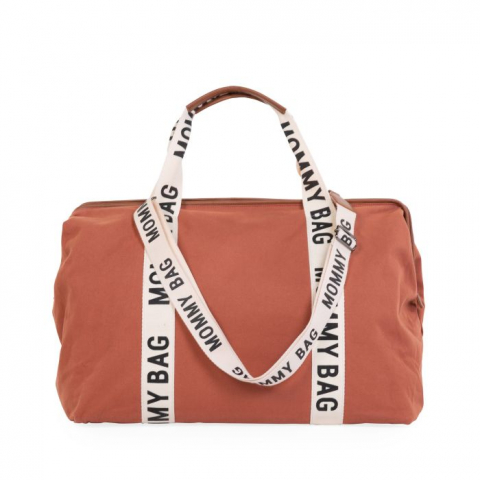 Transport si Relaxare - Geanta de infasat Childhome Mommy Bag Signature Ruginiu