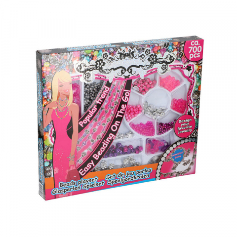 Jucarii si Jocuri - Set margele decorative Eddy Toys 700 piese Roz