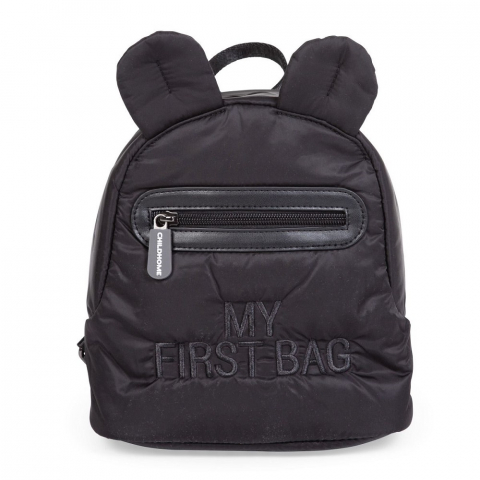 Transport si Relaxare - Rucsac pentru copii matlasat Childhome My First Bag Negru