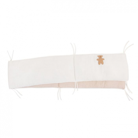Mobilier si Lenjerie - Protectie patut Childhome 35x340 cm, Jerse/Muselina Teddy
