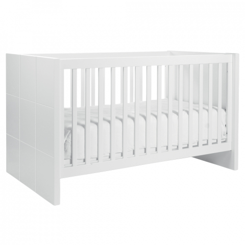 Mobilier si Lenjerie - Patut Childhome Quadro White 70x140 cm, MDF Alb