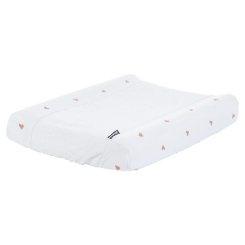 Mobilier si Lenjerie - Husa saltea de infasat Childhome Jerse/Frotir Inimioare