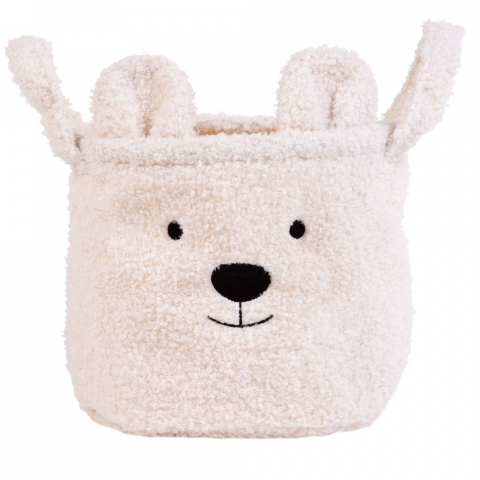 Mobilier si Lenjerie - Cos depozitare Childhome 25x20x20 cm, Teddy Alb