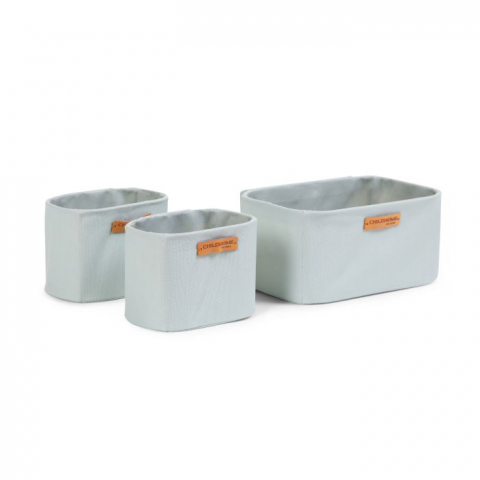 Mobilier si Lenjerie - Set 3 cosuri depozitare Childhome 21x14x10 cm/14x10x10 cm Gri
