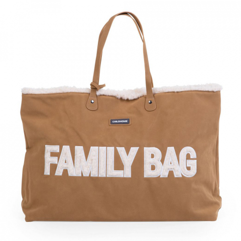 Transport si Relaxare - Geanta Childhome Family Bag, aspect piele intoarsa Bej