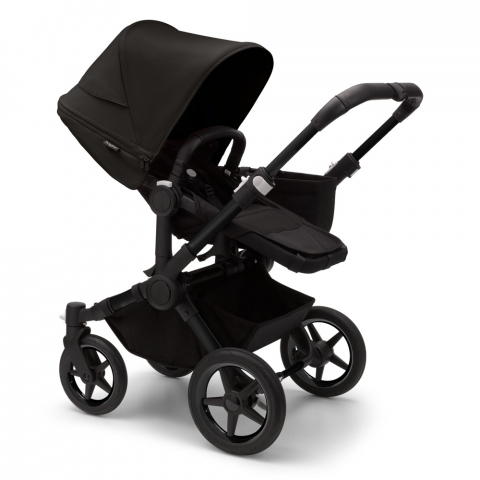 Carucioare gemeni - Carucior Bugaboo Donkey 5 Mono Black/Midnight Black