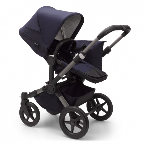 Carucioare gemeni - Carucior Bugaboo Donkey 5 Mono Classic Graphite/Dark Navy