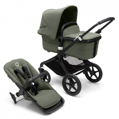 Transport si Relaxare - Carucior Bugaboo Fox 3 Black/Forest Green 2 in 1