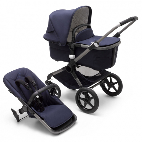 Transport si Relaxare - Carucior Bugaboo Fox 3 Classic Graphite/Dark Navy 2 in 1