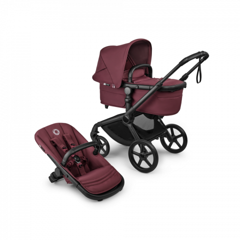 Transport si Relaxare - Carucior Bugaboo Fox 5 Renew Black/Dark Cherry 2 in 1
