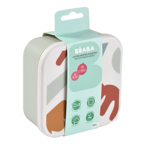 Alaptare si Hranire - Set 3 caserole pentru gustari Beaba Playful