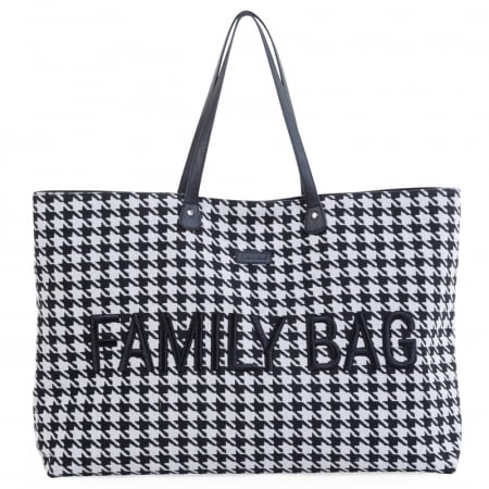 Transport si Relaxare - Geanta Childhome Family Bag Pied de Poule Negru