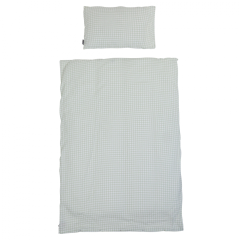 Mobilier si Lenjerie - Husa pilota si fata de perna Childhome Jerse 100x140 cm Jerse/Muselina Verde