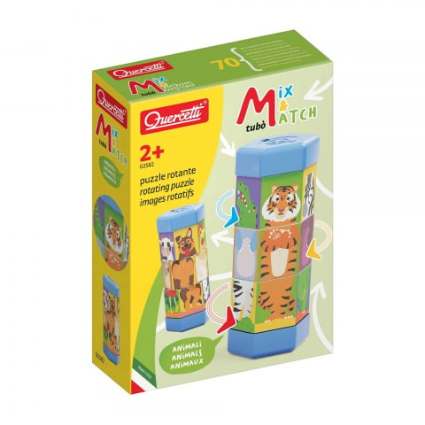 Jucarii si Jocuri - Puzzle Quercetti Tubo Mix & Match Animale