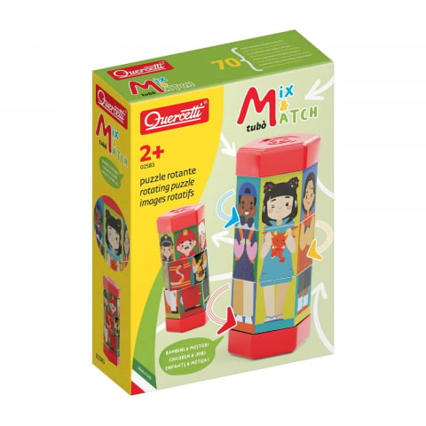 Jucarii si Jocuri - Puzzle Quercetti Tubo Mix & Match Meserii