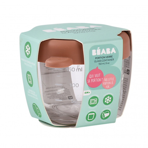 Transport si Relaxare - Recipient ermetic sticla Beaba 150 ml Terracotta