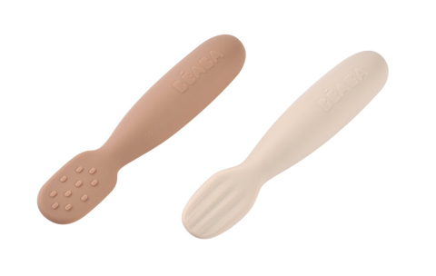 Alaptare si Hranire - Set 2 linguri silicon Beaba Praline/Clay