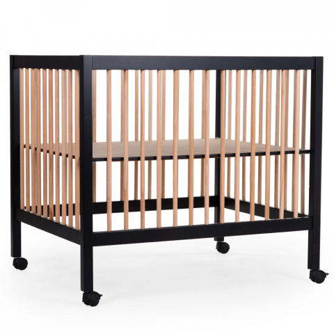Mobilier si Lenjerie - Tarc Childhome 97 cu roti 75x95 cm MDF Natural/Negru