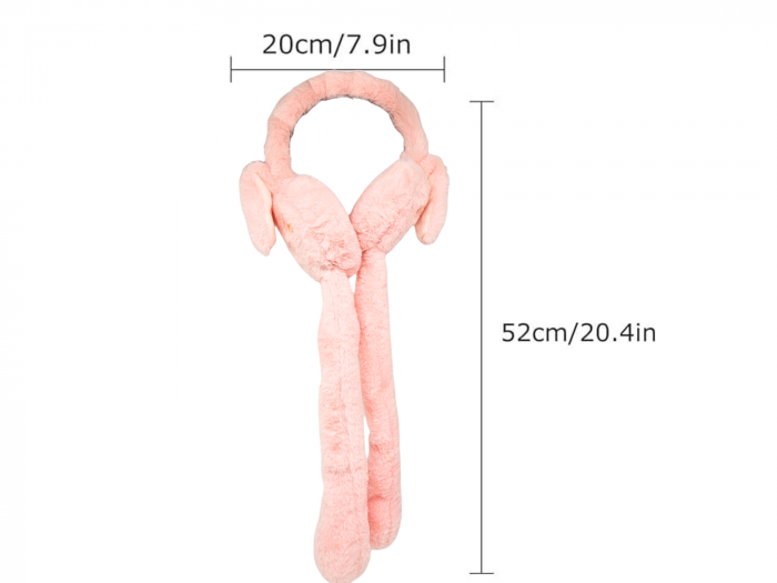 Bentita pufoasa cu Lumini Multicolore si Urechi Miscatoare, Plus Premium, Roz, ERGINO® [6]