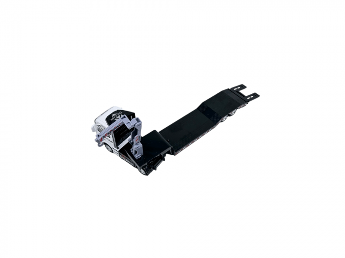 Camion din metal cu macara si platforma, Autospeciala Gunoi din metal transportabila, Functie pull-back, 33cm, Alb, +3ani, ERGINO® [7]