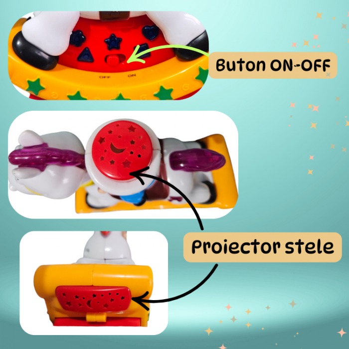 Jucarie Interactiva pentru Copii, Proiectie Stele, Sunete, Balanseaza, Cowboy pe Cal, Baterii Incluse, +1an, ERGINO® [4]