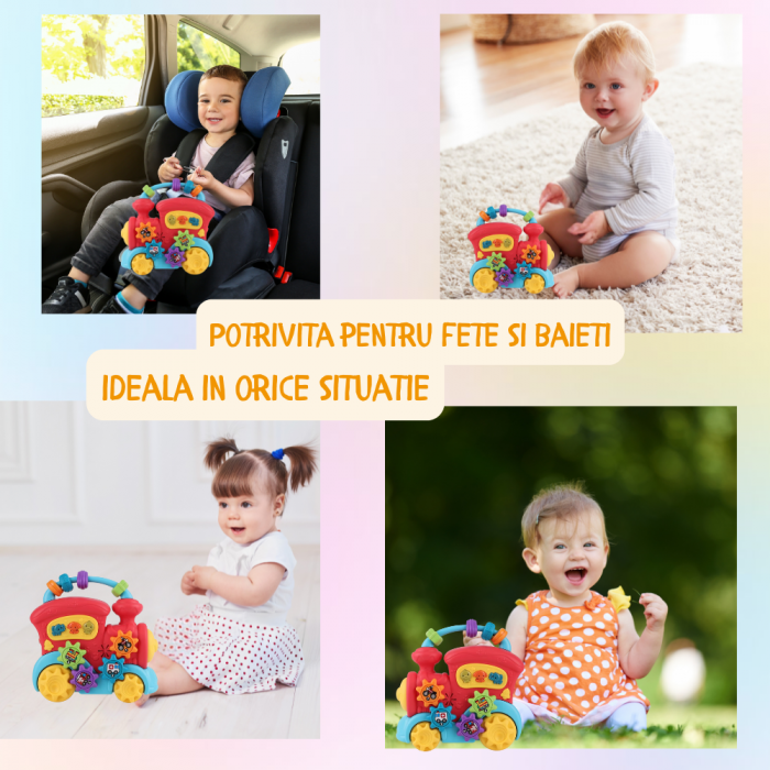 Jucărie Locomotivă Interactivă cu Sunete și Lumini pentru Copii [7]