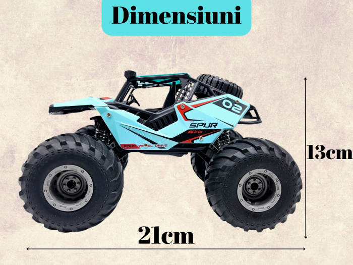 Mașinuță cu Telecomandă 4x4 Off-Road - Suspensii Puternice, Baterie Reîncărcabilă [3]