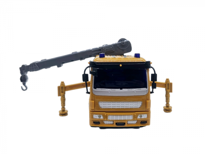 Masina Macara de jucarie cu Telecomanda RC pentru copii, Cu lumini, 4 Directii, Baterii incluse, 21 cm,Galben [7]