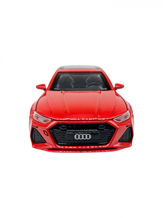 Masina metalica Audi A7, Sunete si lumini, usi capota si portbagaj care se deschid, Baterii incluse, 16cm, Rosu, Scara 1:32, Replica [5]