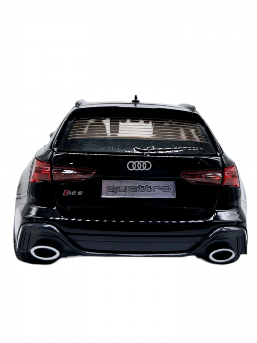 Masina metalica Audi RS7 cu portbagaj mobil, Sunete realistice, Farurile si stopurile lumineaza, Usile, capota si portbagajul se deschid, Baterii incluse,  21cm, Negru, Replica [8]