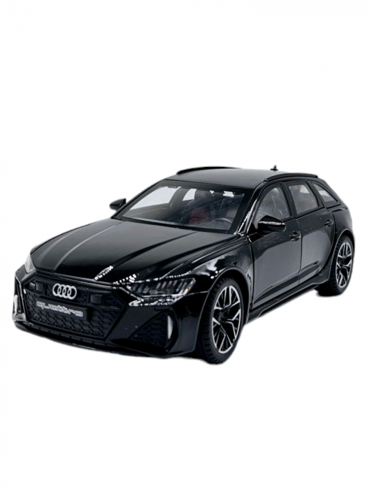 Masina metalica Audi RS7 cu portbagaj mobil, Sunete realistice, Farurile si stopurile lumineaza, Usile, capota si portbagajul se deschid, Baterii incluse,  21cm, Negru, Replica [7]