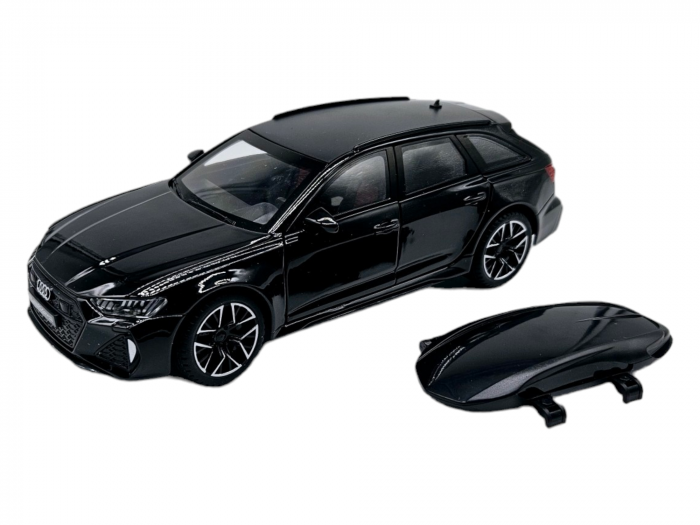 Masina metalica Audi RS7 cu portbagaj mobil, Sunete realistice, Farurile si stopurile lumineaza, Usile, capota si portbagajul se deschid, Baterii incluse,  21cm, Negru, Replica [5]