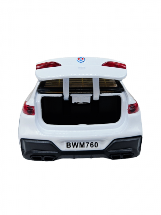 Masina metalica BMW 760, cu sunete si lumini, usi capota si portbagaj care se deschid, 16cm, Alb, Scara 1:32, Replica [6]