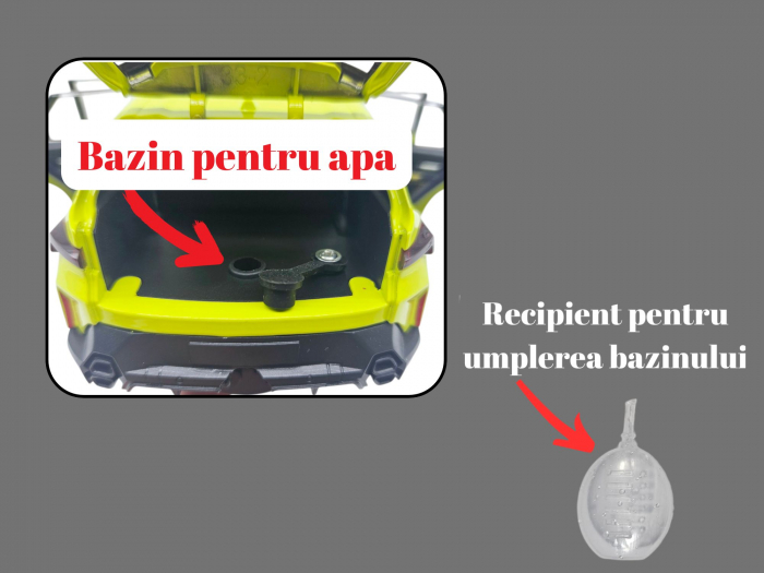 Masina Metalica tip BMW XM cu Efecte de Fum, Sunete si Lumini, Usi Mobile, Functie Pull-back, Baterii incluse, 21cm, Verde neon [5]