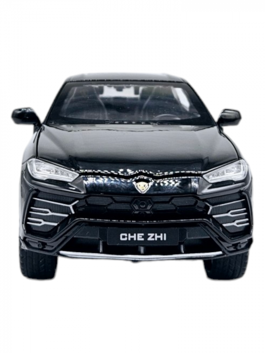 Masina metalica Lamborghini Urus cu efecte de fum, Sunete realistice, Farurile si stopurile lumineaza, Claxoneaza, Capota, portbagajul si cele 4 usi se deschid, Baterii incluse, 21cm, Negru, Replica [8]