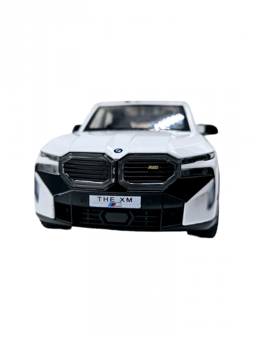 Masina metalica BMW XM cu efecte de fum, Sunete realistice, Farurile si stopurile lumineaza, Capota, portbagajul si cele 4 usi se deschid, Baterii incluse, 21cm, Alb, Replica [9]