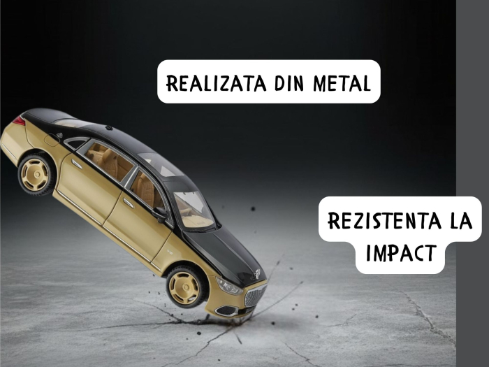 Masina metalica cu Cheie, tip Mercedes Maybach S 680, Usile se deschid din Cheie, Sunete si lumini, Cablu USB, Capota si portbagaj mobile, scara 1:24, Bej, 20cm [5]