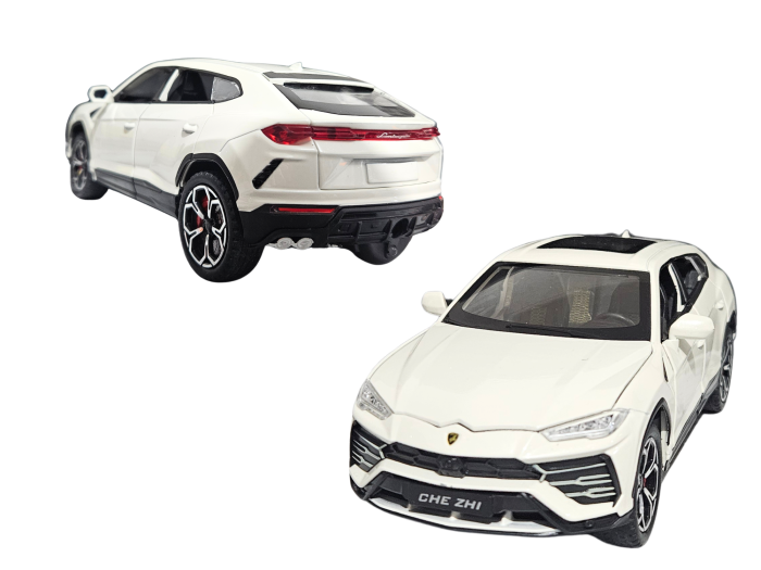 Masina metalica Lamborghini Urus, efecte fum, Sunete realistice, Farurile si stopurile lumineaza, Capota, portbagajul si cele 4 usi se deschid, Baterii incluse, 21cm, Alb, Replica [8]
