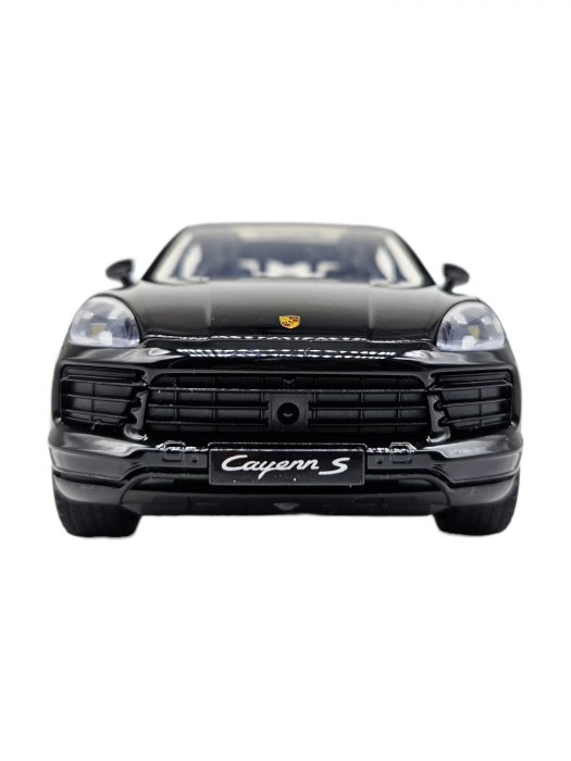Masina metalica Porsche Cayenne GTS, Sunete realistice, Farurile si stopurile lumineaza, Usile, capota si portbagajul se deschid, Baterii incluse, 21cm, Negru, Replica [9]