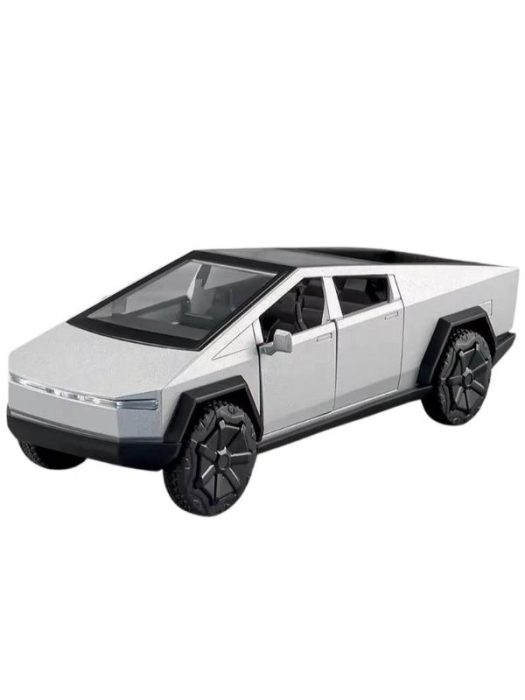 Masina metalica Tesla Cybertruck, sunete si lumini, 15cm, gri [3]