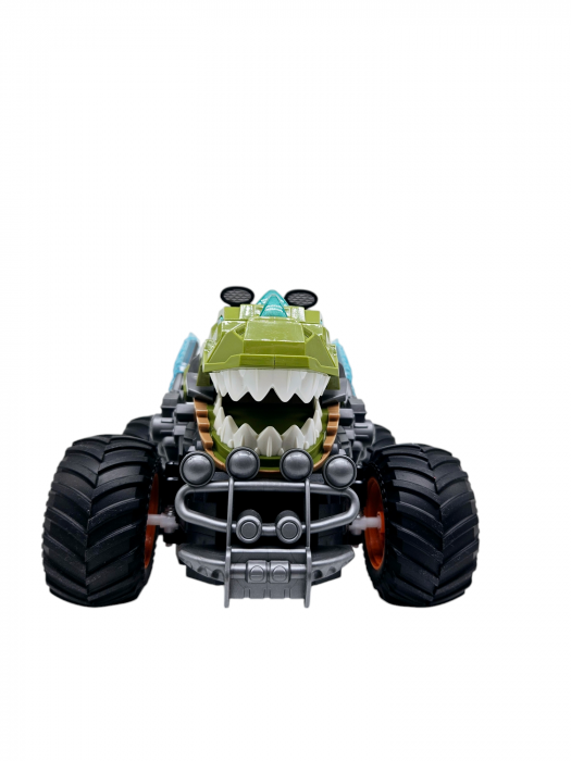 Masina Monster Truck Dinozaur, cu Telecomanda, Efecte Fum, Sunete si lumini, Miscari Sincronizate, Baterii Incluse, 26cm, Verde, ERGINO® [13]