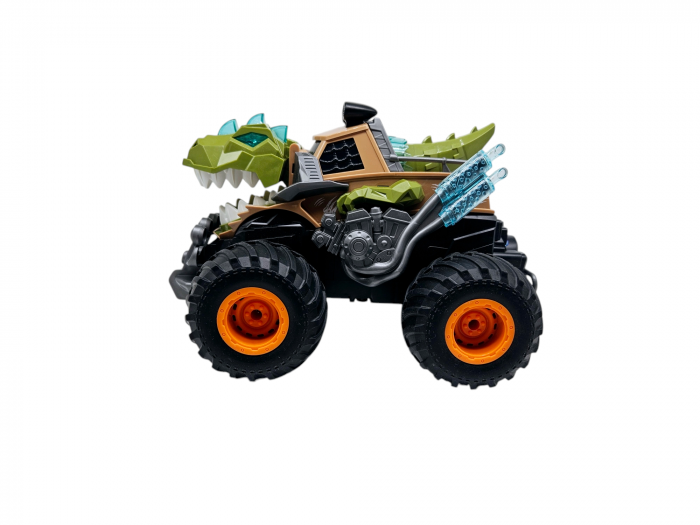 Masina Monster Truck Dinozaur, cu Telecomanda, Efecte Fum, Sunete si lumini, Miscari Sincronizate, Baterii Incluse, 26cm, Verde, ERGINO® [11]