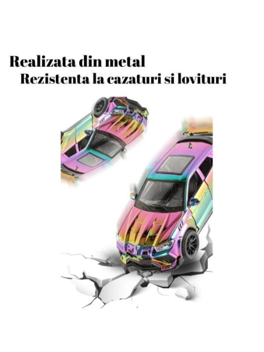 Masinuta Metal tip Lamborghini Urus Metalizat, Usile, capota si portbagajul se deschid, Sunete, Lumini, Pull-Back, Cameleon, 16cm [3]