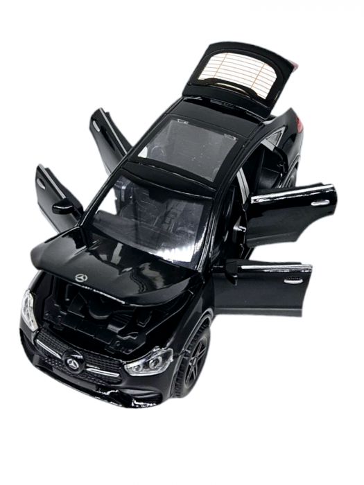 Masinuta metalica Mercedes GLE Coupe, Sunete realistice, Farurile si stopurile lumineaza, Usile, capota si portbagajul se deschid, Baterii incluse, 16cm, Negru Scara 1:32, Replica [4]