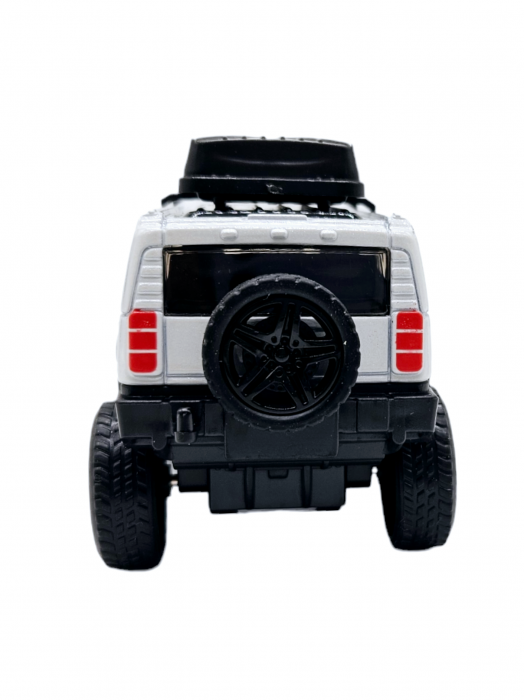 Masinuta metalica off-road, Jeep tip Patrol, sunete si lumini, usi mobile, scara 1:32, Alb, 11cm [4]