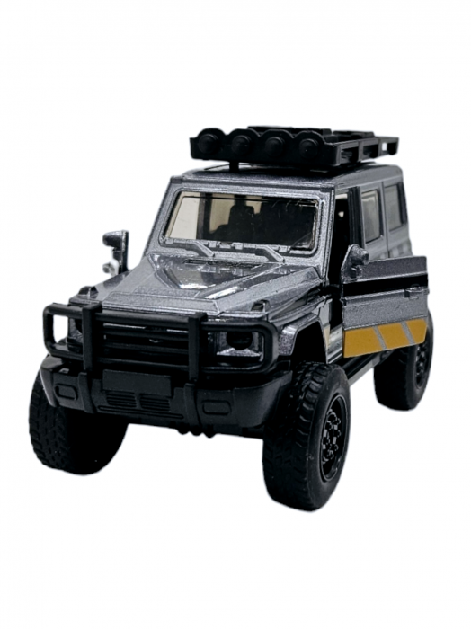 Masinuta metalica off-road, Jeep tip Patrol, sunete si lumini, usi mobile, scara 1:32, Gri, 11cm [1]