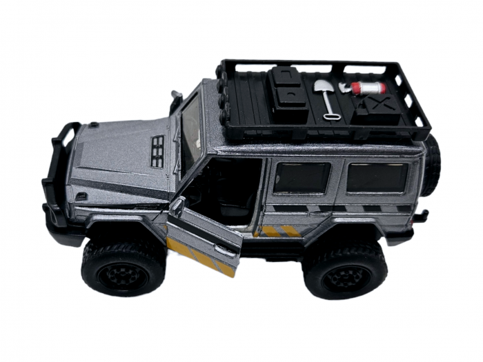 Masinuta metalica off-road, Jeep tip Patrol, sunete si lumini, usi mobile, scara 1:32, Gri, 11cm [6]